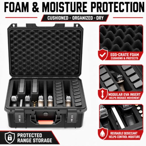 Ink Black Kinghardcase Pistol Gun Case for Handguns & Magazines, Waterproof, Shockproof, TSA Lock