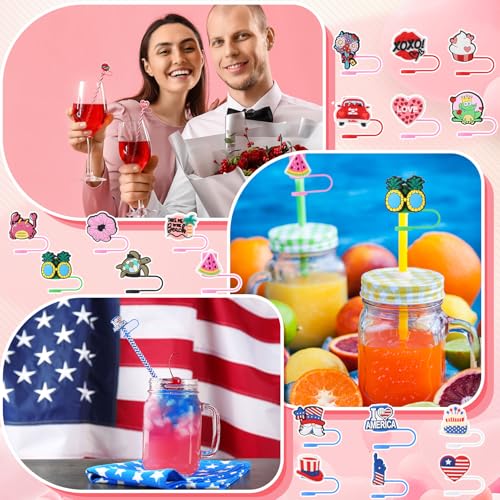 50 Pcs Holiday Silicone Straw Cover Caps for Stanley 10mm Tumblers - Halloween Theme