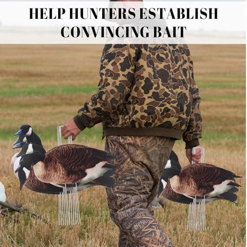 CroBlissful 12 Pack Goose Silhouette Decoys with Metal Stakes - Realistic Outdoor Hunting Set
