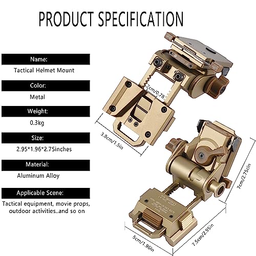 Night Vision Goggles Mount for PVS15/18 L4G24 CNC Helmet Mount - Saltd Color