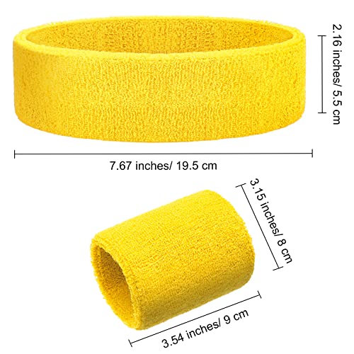 Neon Sweatbands Set 24 Pcs - 8 Colors Headbands & Wristbands for Sports, Fitness & Workout
