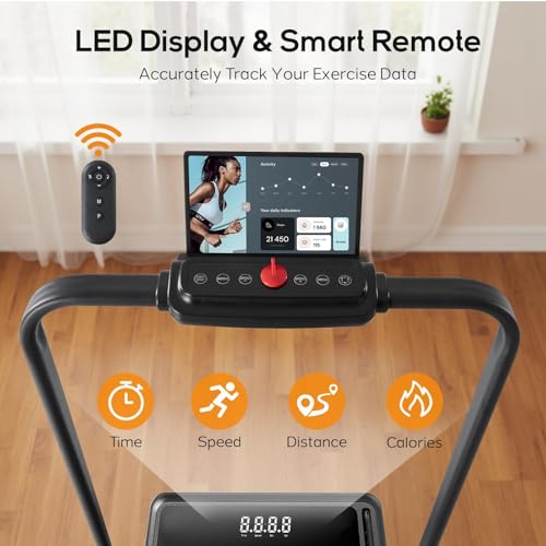 Aidoly Black Portable Under Desk Treadmill with Handle, Remote & LED Display