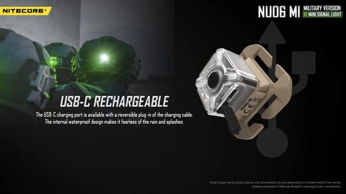 Nitecore NU06 MI IR Infrared Red Green Blue 4 Color USB-C Rechargeable Signal and Safety Light, ARC Rail, Magnetic, MOLLE & Hook-and-Loop Compatible, Upgrade from NU05 MI