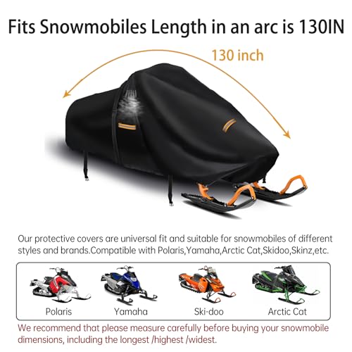 Extra Thick Waterproof Snowmobile Cover 420D Oxford Fabric with Windproof Buckles