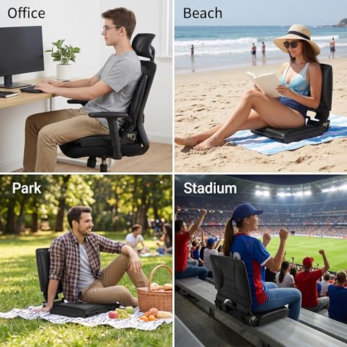 Ergonomic Stadium Seat with Auto-Adjusting Backrest for Bleacher Comfort