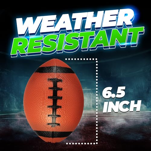 PlayBolt Brown 6-Inch Mini Inflatable Footballs for Kids - Pack of 5