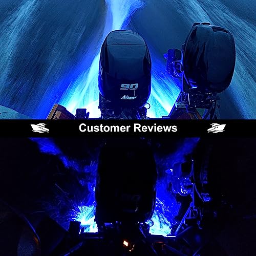 Marine LED Boat Light 6.9” 84LED Waterproof Transom Light - Blue, 2 Pack