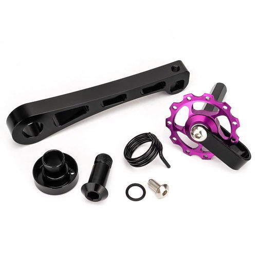 JIANWEI Bike Chain Tensioner, Bike Chain Guide Bike Protector, Aluminum Alloy Bicycle Single Speed Adjuster Converter for MTB Road Racing Bike(Black)
