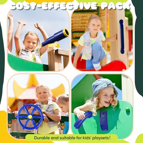 Pirate Playground Accessories Set - Blue - Swing, Steering Wheel, Telescope, Flag