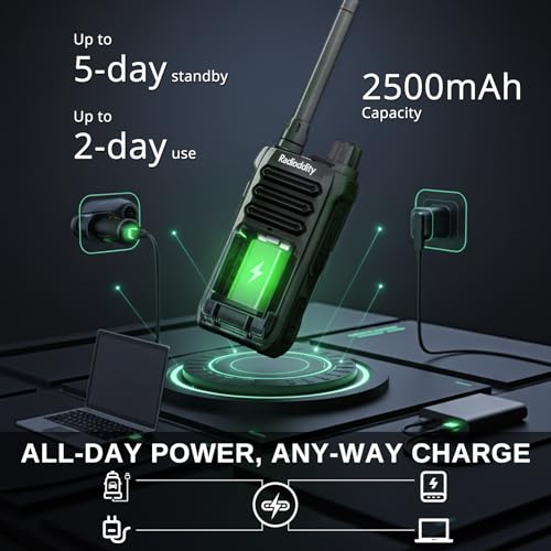 Radioddity X1 IP67 Waterproof Long Range Walkie Talkies - 2 Pack