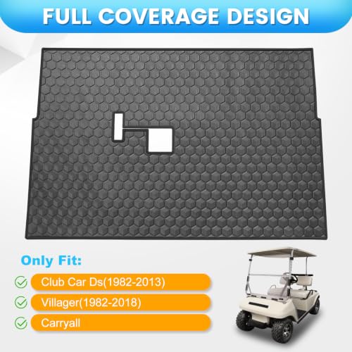 iLSKW Black Cube Square Patent Design Golf Cart Floor Mat for Club Car DS & Villager