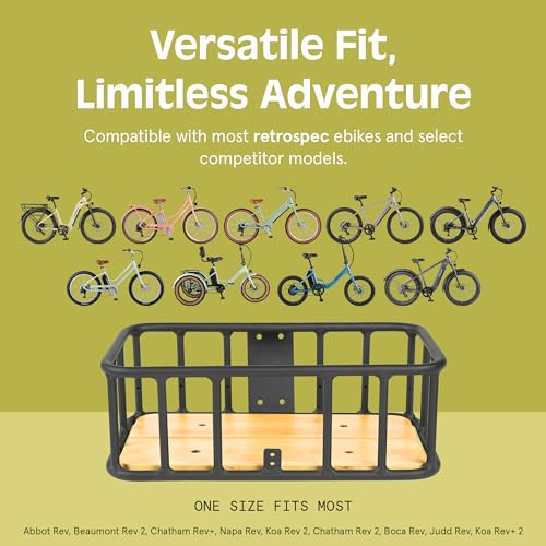 Retrospec Aluminum Front Basket for E-Bikes - Matte Black / Tote