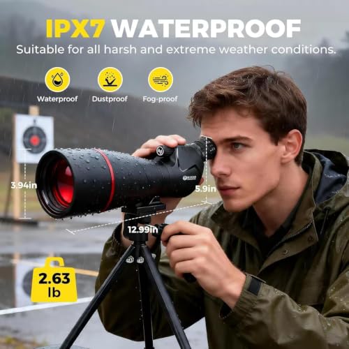 20-60x80 Spotting Scope with Tripod Phone Adapter Waterproof Carry Bag