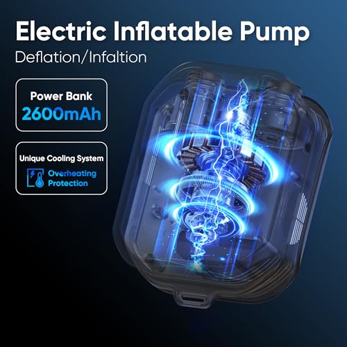 Steelite Portable Electric Paddle Board Pump Yellow 50PSI High Pressure SUP Inflator