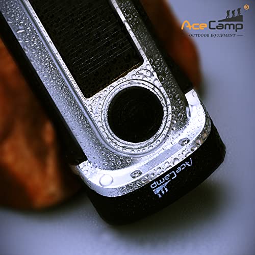 Hand Crank Solar Powered Emergency Flashlight for Outdoor Camping Hiking