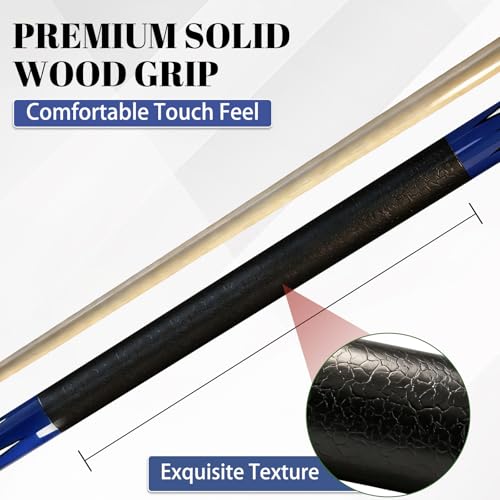 HMQQ 58 Inch Pool Cue Sticks Set of 6 - 20 oz 2-Piece Billiard Cues with Patterned Design