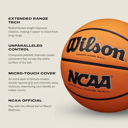 Indoor Basketball - Official NCAA Evo NXT Size 7 Black/Orange 29.5" Game Ball