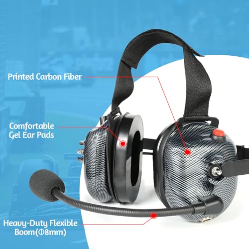Behind-the-Head Racing Headset with Noise-Canceling Microphone & 2-Pin Cord