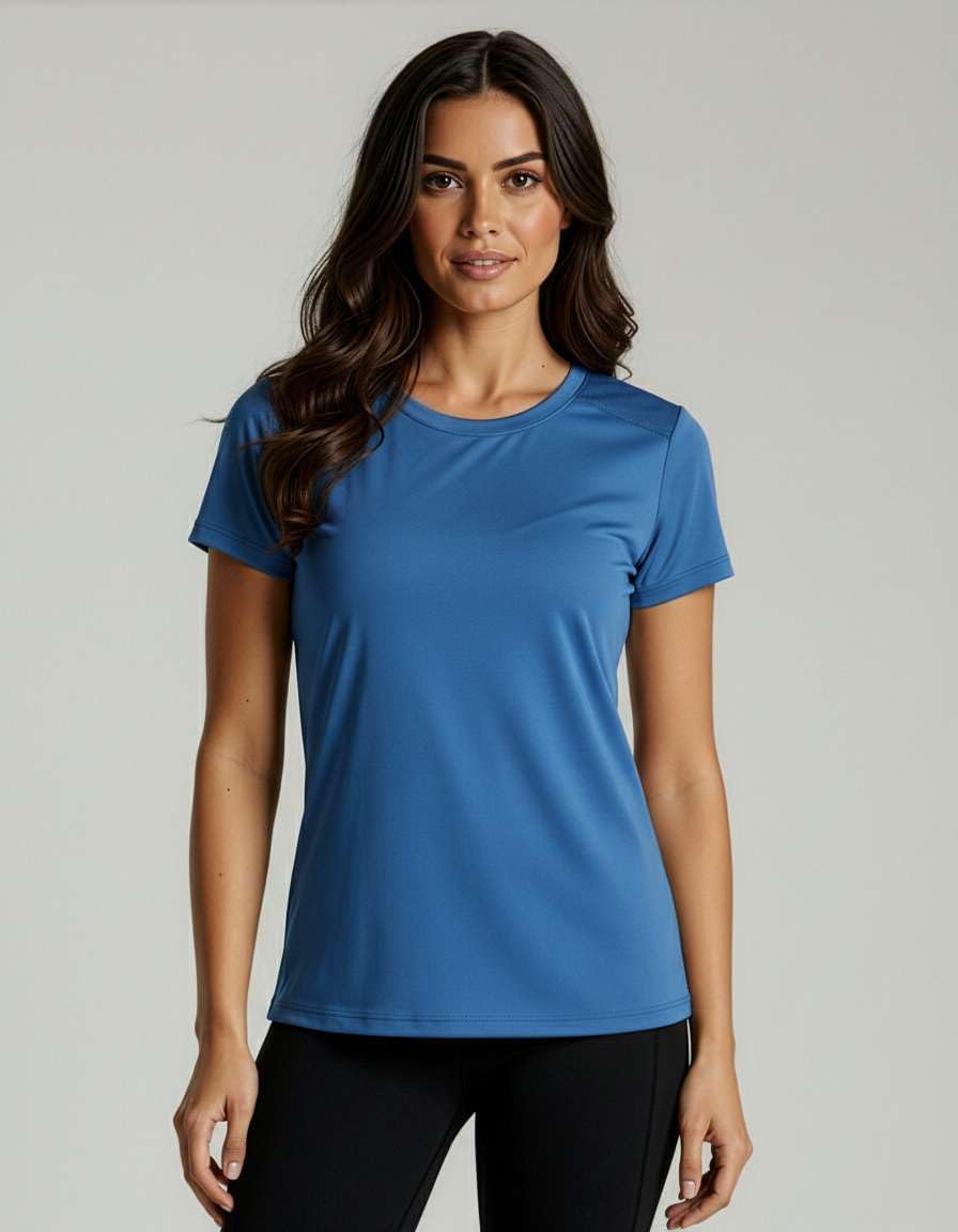 Real Essentials Women's Athletic T-Shirts - 5 Pack Short Sleeve Mesh Insert Activewear (Plus Size)