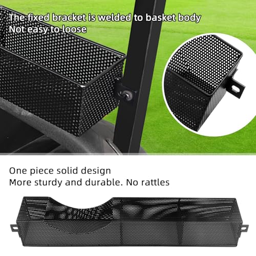 Golf Cart Front Storage Basket Organizer for EZGO RXV 2008-Up - Solid One-Piece Design