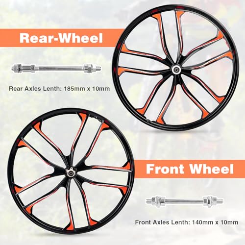 ZUKKA 24 Inch Magnesium Alloy Bike Wheel Set - Lightweight Compatible with Mountain & Folding Bikes