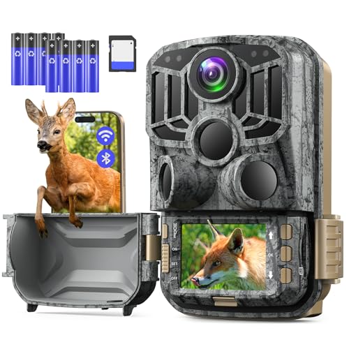 DEATTI 4K Trail Camera with Night Vision, WiFi & Bluetooth, 48MP Wildlife Camera