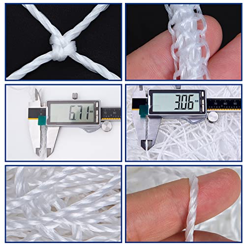 White 20ft x 6.5ft Soccer Goal Net Set Heavy Duty Replacement for Standard Goals