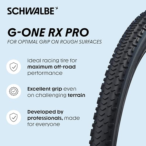 Schwalbe G-ONE RX PRO Gravel Bicycle Tire 45-622 Black – E-Bike Ready, Race Construction