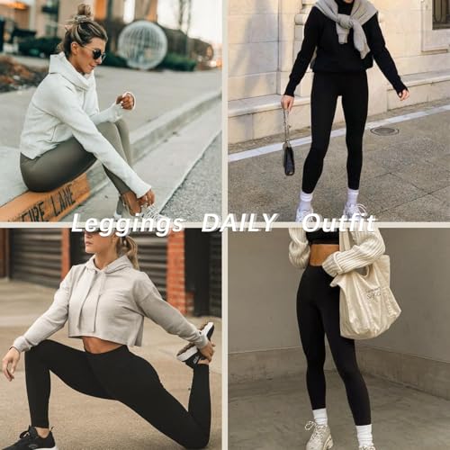 Women’s Black Leggings with Tummy Control - 5 Pack Butterly Soft Athletic Pants
