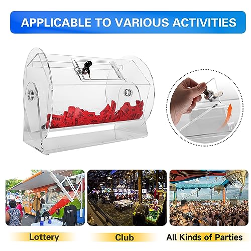 GSE Clear Acrylic Raffle Ticket Drum - Holds 5,000 Tickets, Medium Size