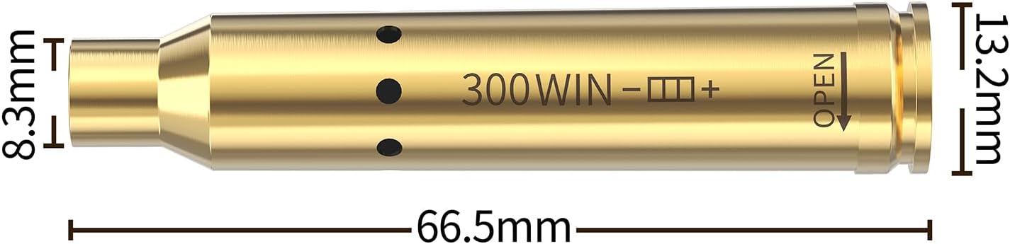 Tipfun Bore Sight - Cal 223, 5.56mm, 300 Win Mag, 22LR, 9mm, 6.5 Grendel, .338 Lapua, 30-30 | Red Dot Boresighter with Batteries