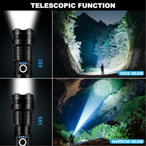 Rechargeable LED Flashlights 3 Pack High Lumens 90,000LM Waterproof Handheld Camping & Emergency Lights