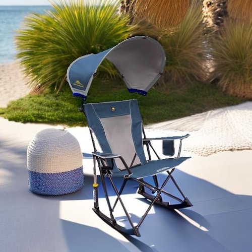 GCI Outdoor Rocking Chair - Sunshade Canopy for Ultimate Comfort | Portable & Stylish Design