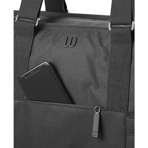Wilson 2024 Recycled Material Tennis Racket Tote Bag - Holds 2 Rackets, Black