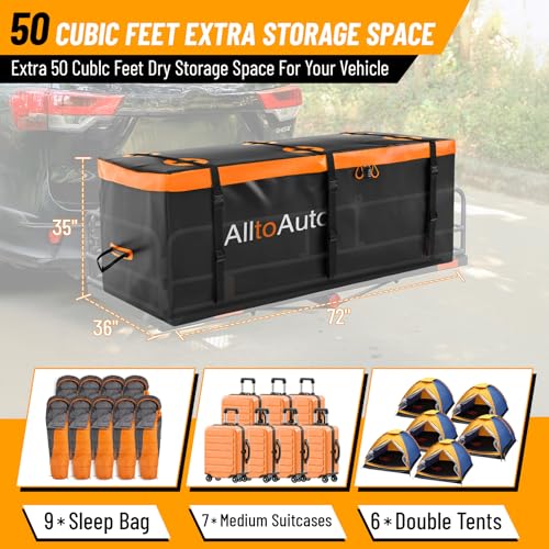 50 CuFt Waterproof Soft Shell Cargo Carrier Bag for Hitch Carrier - Jumbo Storage