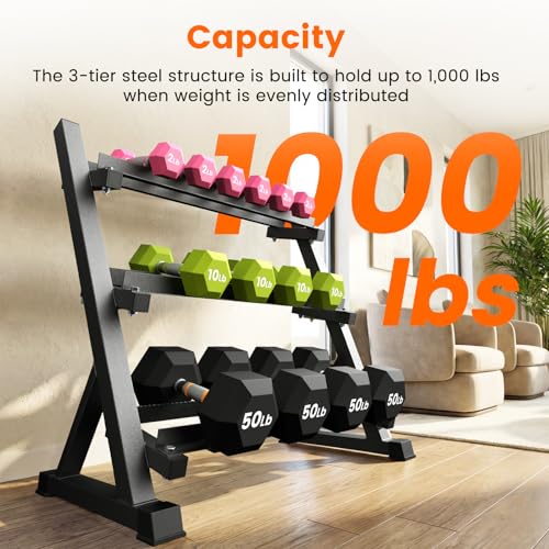 Heavy-Duty Adjustable Dumbbell Rack Stand for Home Gym