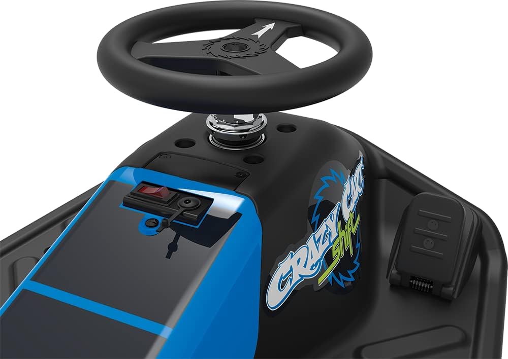 Razor Crazy Cart Shift Electric Go Kart for Kids 6+ | 12V Drifting System, High/Low Speed, Black/Blue