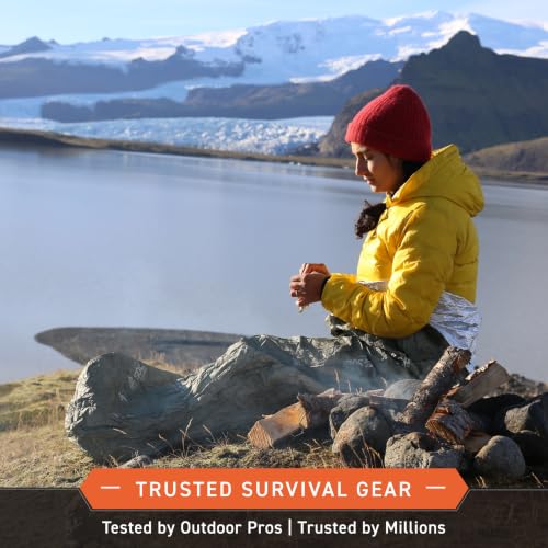 SOL Escape Bivvy with Hood 60 gsm Emergency Survival Blanket Reflects 70% Body Heat Water Resistant Green