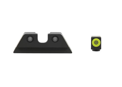 Meprolight Hyper-Bright Taurus G3 C Pistol Sight Set, Yellow Ring/Green, Fixed Sight (0465003121)