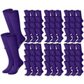 Haysandy Purple Soccer & Baseball Socks 72 Pairs High Tube Sport Team Bulk Unisex Youth