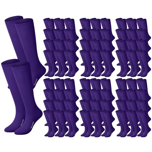 Haysandy Purple Soccer & Baseball Socks 72 Pairs High Tube Sport Team Bulk Unisex Youth