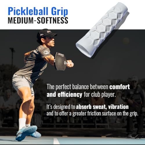 Hesacore Pickleball Paddle Grip - 5.25in Medium Support Pack of 3 - Supports Elbow, Anti-Sweat, Vibration Reduction
