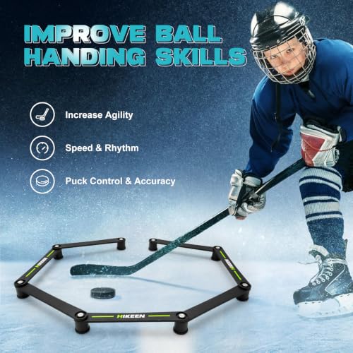 Hikeen 7-Sections Magnetic Hockey Training Stickhandling Tool, Portable Puck Control Trainer