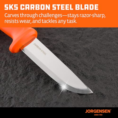 8.25-Inch Fixed Blade Bushcraft Knife with Sheath - SK5 Steel, Full Tang, Outdoor Survival Tool