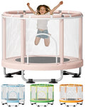 Pink 55-Inch Indoor & Outdoor Kids Trampoline - Safe Toddler Jumping Gift