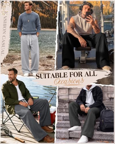 Men's Open Bottom Sweatpants with Pockets - Casual Activewear