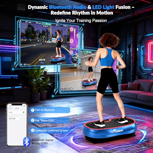 Vibration Plate Exercise Machine for Whole Body Fitness - Dual Motor, 6+1 Modes, Large Platform