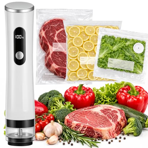 Rechargeable Handheld Vacuum Sealer for Food - Cordless, Auto Shut-Off, Wet & Dry Sealing