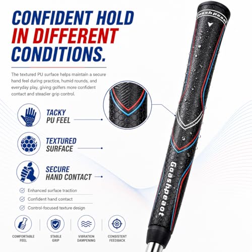 Oversize Plus Golf Grip Pack of 13 with Regripping Kit Non-Slip All-Weather Control