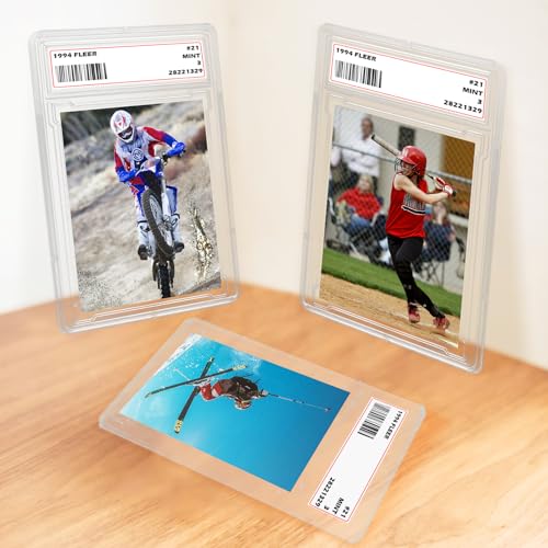 100 Pack Trading Card Holders with Label Area - 35PT Capacity for Standard 2.6x3.5 Inch Cards